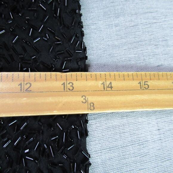 Vtg Stenay Black Beaded Evening Mermaid Dress Sz 10 Whimsigoth Prom Vamp 90s Y2K - Picture 12 of 14